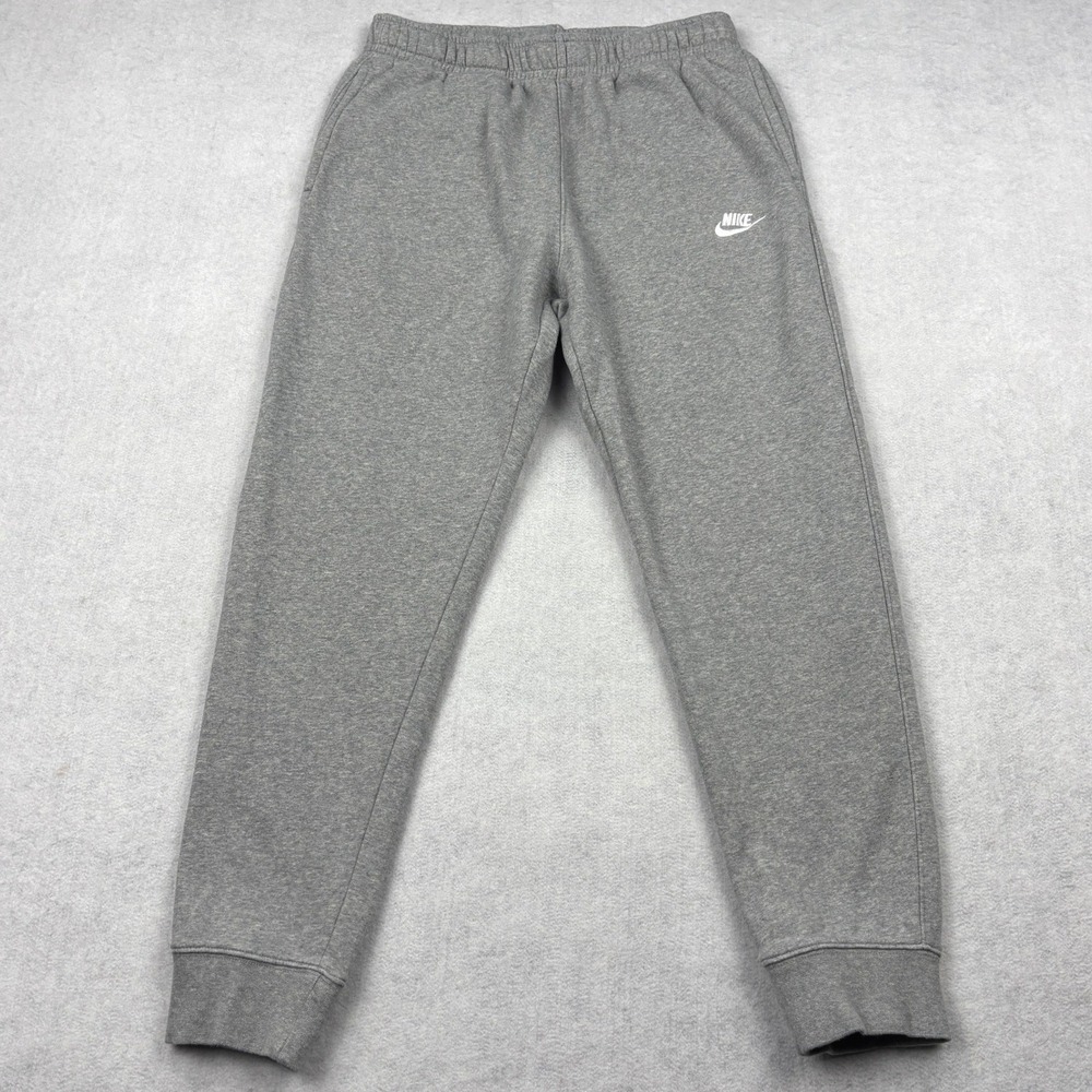 Nike Club Fleece Joggers Mens Medium Gray Heather Tapered Sweatpants BV2671 M